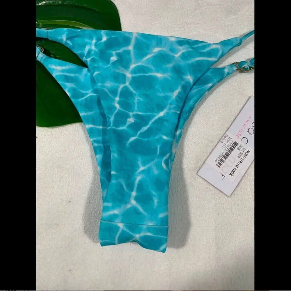 NWT $78 Issa de'‎ Mar Bondi Brazilian bikini Bottom Blue [ SZ Large ]